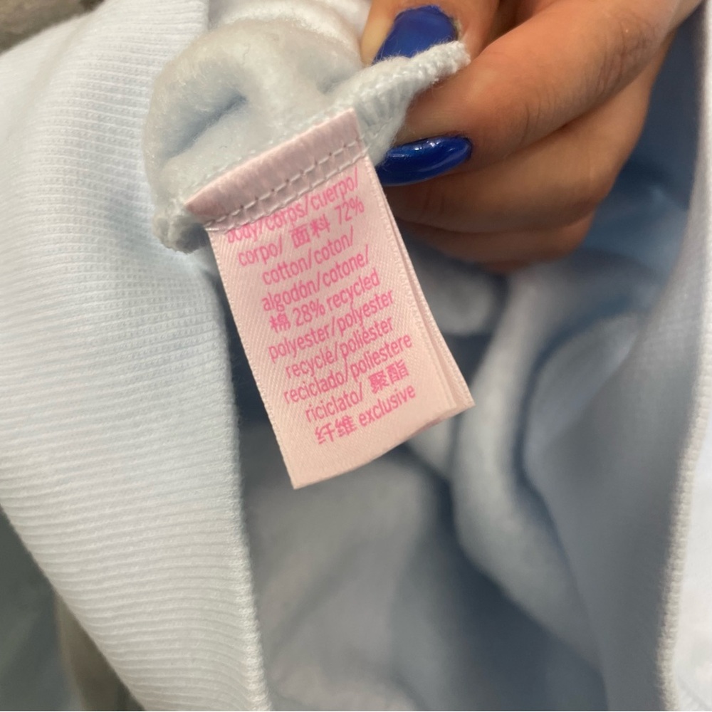 Victoria Secret Pink X LoveShackFancy Set Two Piece Sweatpants Hoodie Light Blue - Picture 16 of 16
